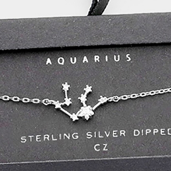 Silver AQUARIUS Zodiac Pendant Charm Bracelet - Picture 3 of 3